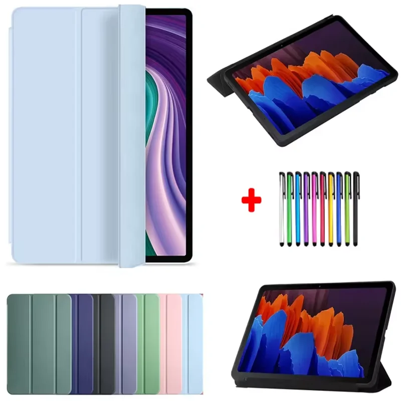 Sleek PU Leather Tri-Folding Slim Shell Protective Case for 11-Inch Tablet (2024)