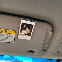 Vertical Car Visor Photo Frame Clip - Personalized Decoration & Souvenir Clip (Black)
