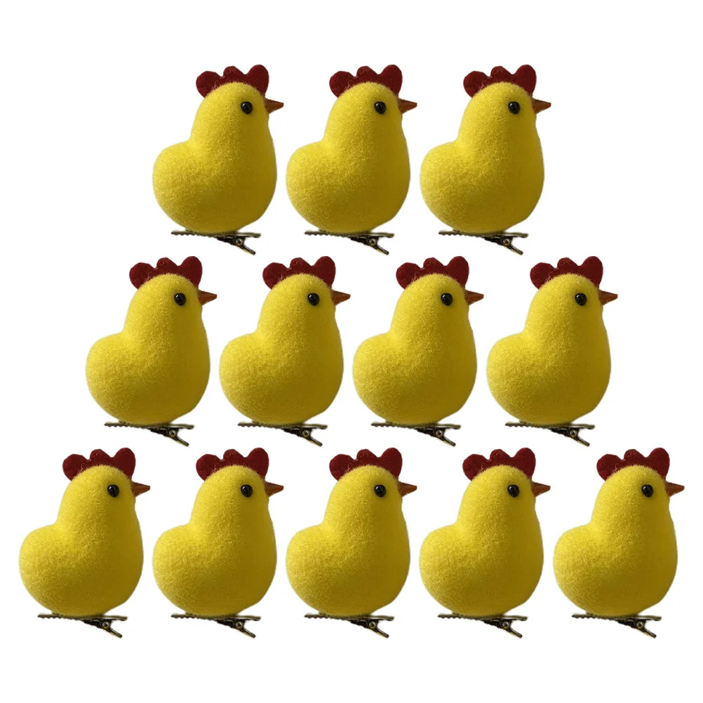 

12pcs Easter Chicks Hair Clip Kid Cartoon Hairpin Decorative Hair Clips (Yellow)