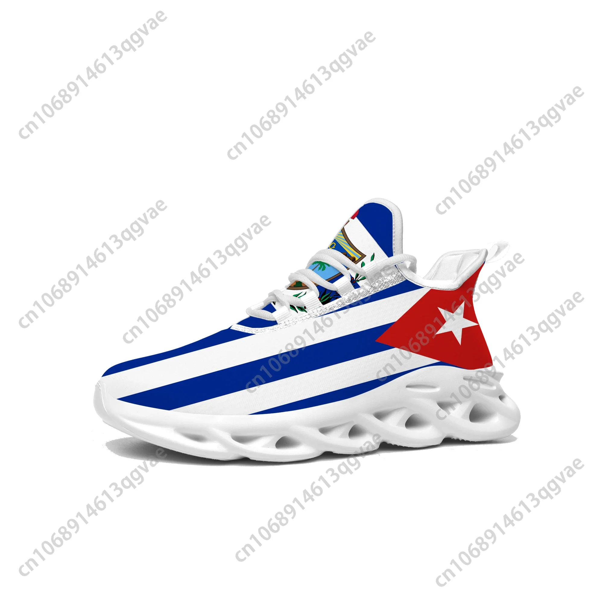 Cuban Flag Flats Sneakers Mens Womens Cuba Pop Sports Running High Quality Sneaker Lace Up Mesh Footwear Tailor-made Shoe White