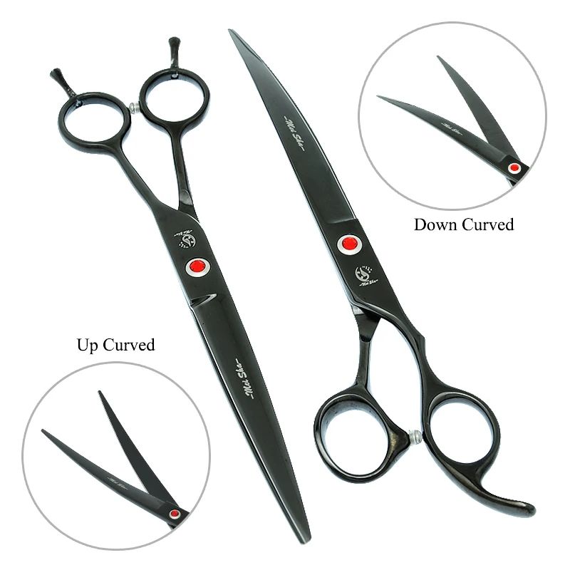 Dog Grooming Scissors, 8 inch Meisha Dog Cat Hair Shears Japan Steel Pet Cutting Thinning Curved Grooming Scissors Fur Clipper Animals Supplies B0044A
