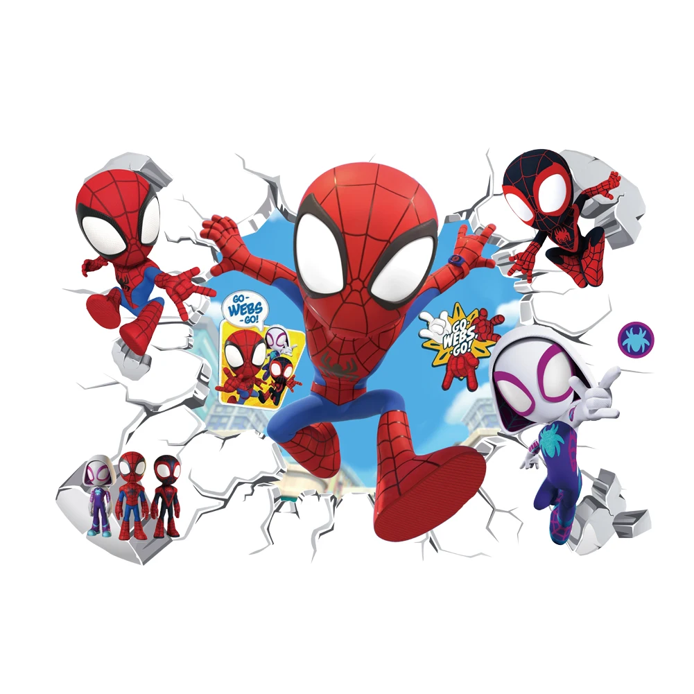 Nette mini Spiderman Super Heroes Wand Aufkleber Für Kinder Zimmer Dekoration Home Schlafzimmer PVC Decor Cartoon Film Wandbild Kunst Abziehbilder