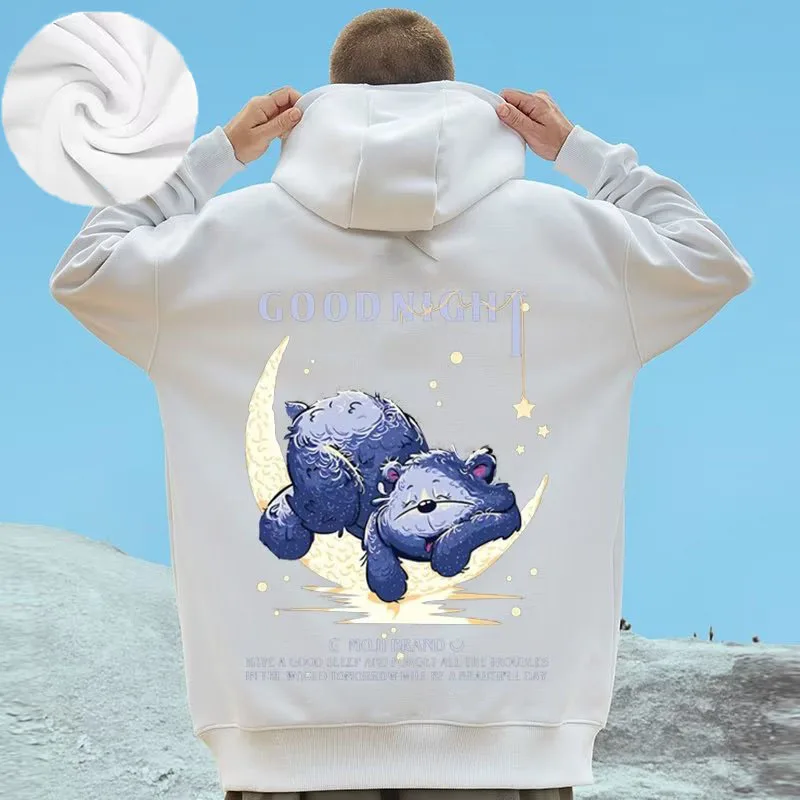 Hooded Sweater Men's Trendy Brand Large Size M-8XL Men's Autumn And Winter Style Plush And Thick Fat Hip-hop Pullover Jacket