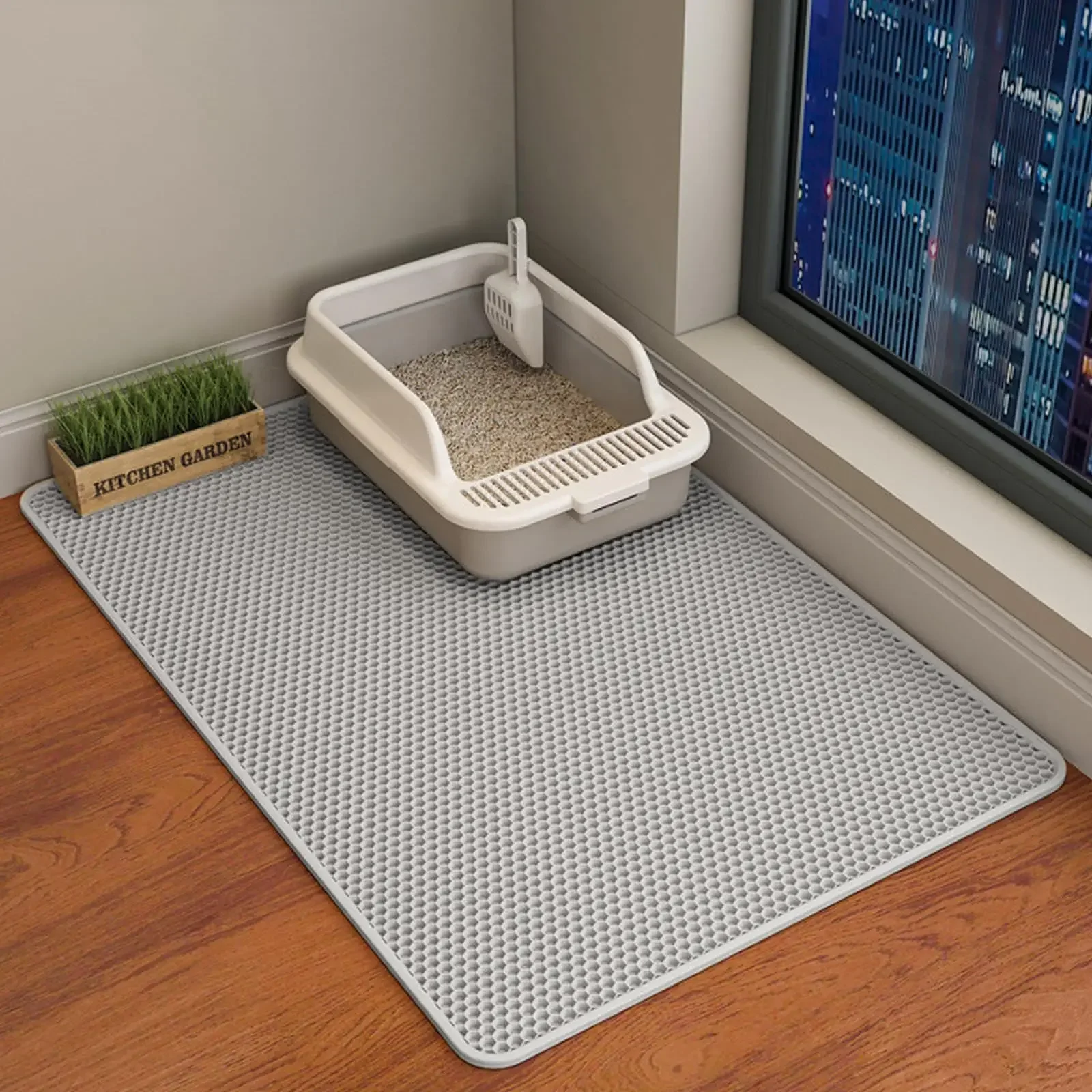 

Double Layer Cat Litter Mat Waterproof Pet Litter Box Mat Non-slip Sand Cat Pad Washable Bed Mat Clean Pad Cat Accessories