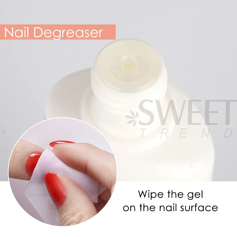 Clean Nail Degreaser Liquid Set Remove Excess Polish Gel Layer Slip Solution Acrylic Extension With UV Brush Crystal Cup Tools 4