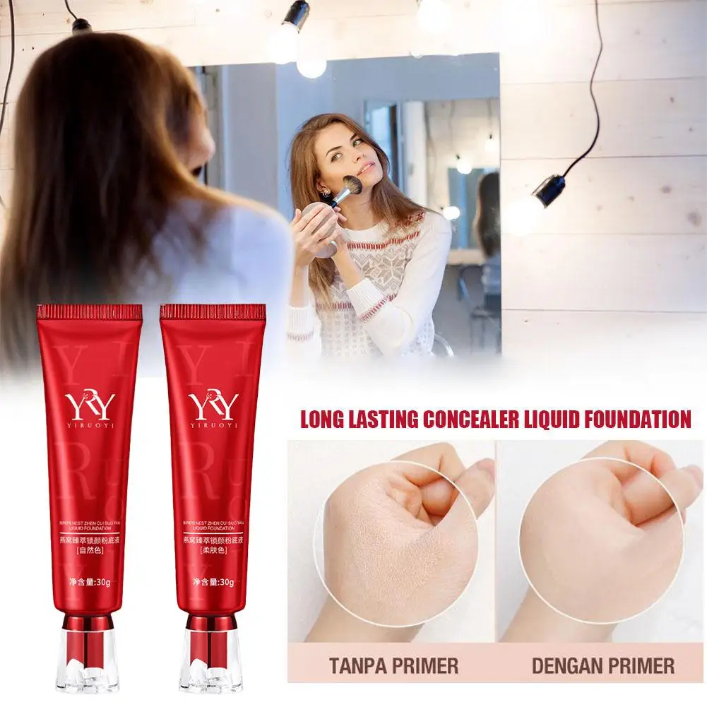 Liquid Foundation Cream For Face 30ml High Coverage Makeup Base Waterproof Concealer Makeup Foundation Korean Face Product K1v5