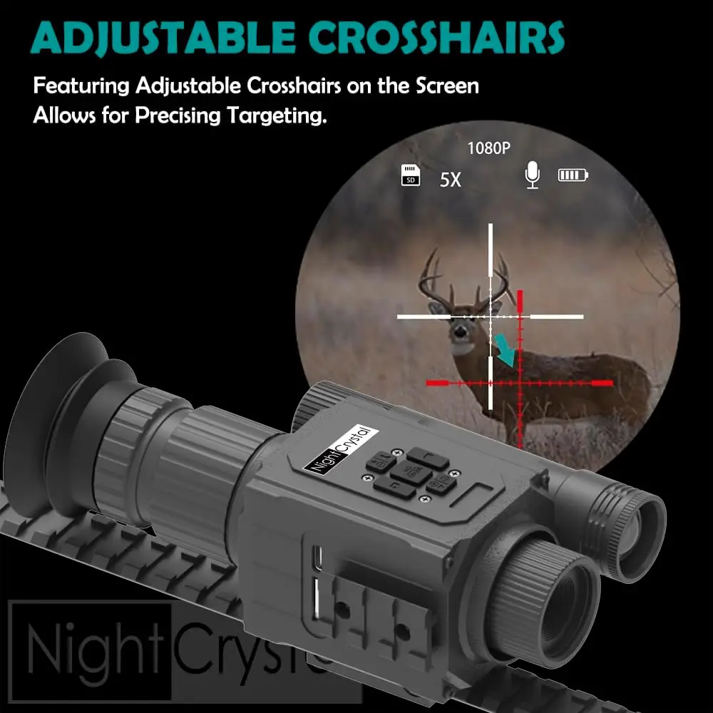NK008 Digital Night Vision Scope, Hunting Infrared Riflescope Monocular 5X Zoom