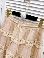 طقم مكشكش مطرز للنساء ، كم طويل ، علوي قائم ، تنورات بخصر مرتفع ، أطقم نسائية ، جديد ، ربيع ، سادة ، 3WQ9865 1