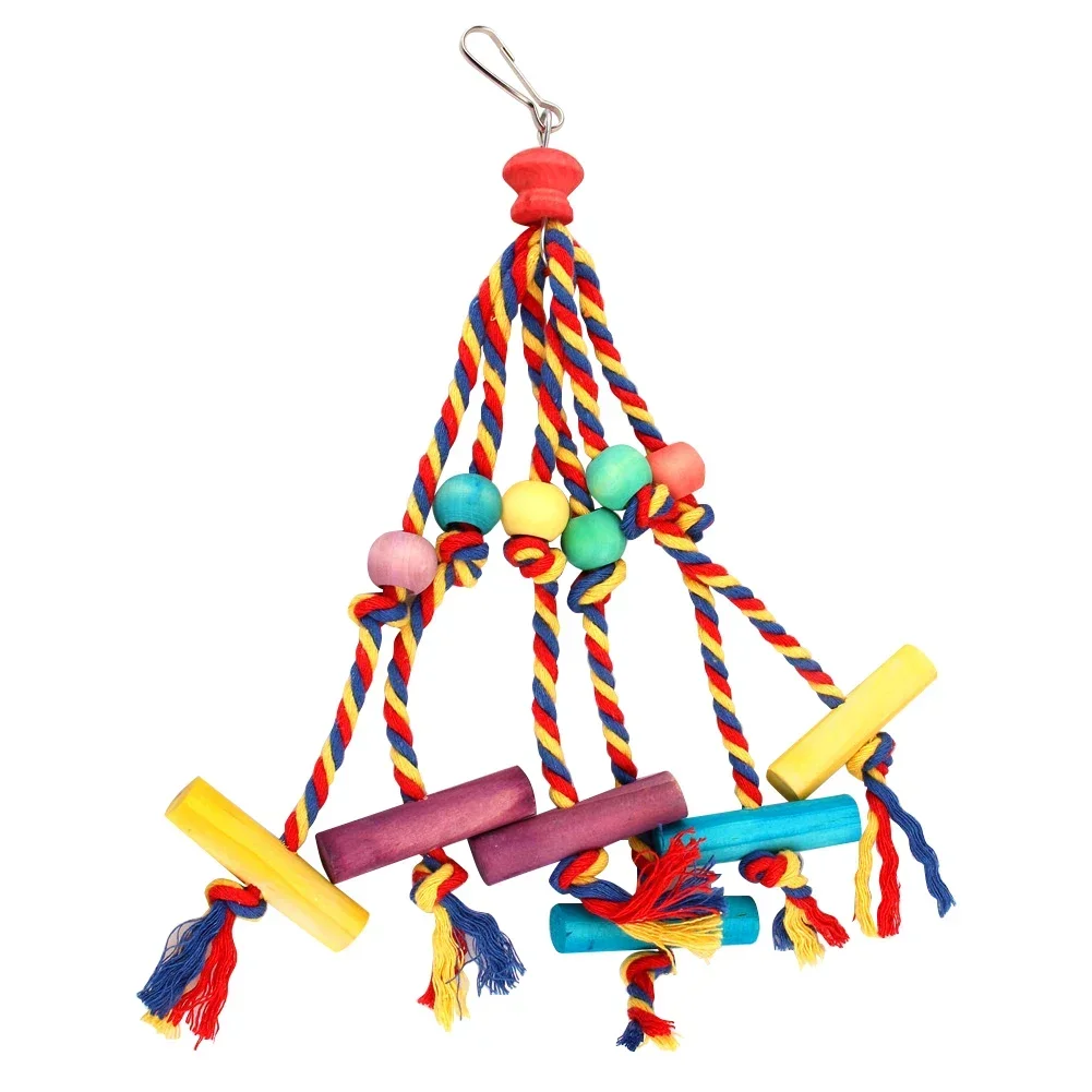 Bird Perches Chew Toy Funny Cotton Rope Parrot Toy Bite Resistant Bird Tearing Cockatiels Training Jouet Pour Perroquet