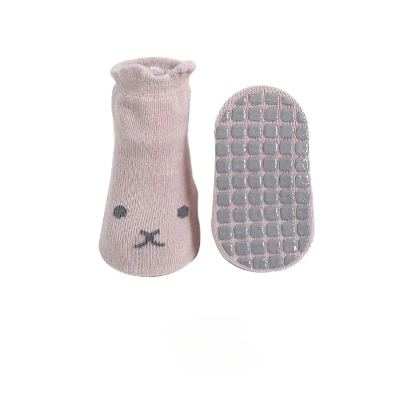 3Pairs/set Infant Baby Girls Cute Anti-slip Socks Breathable Toddler Girl Mid Tube Sock Children Kid Indoor Rubber Sock Kit