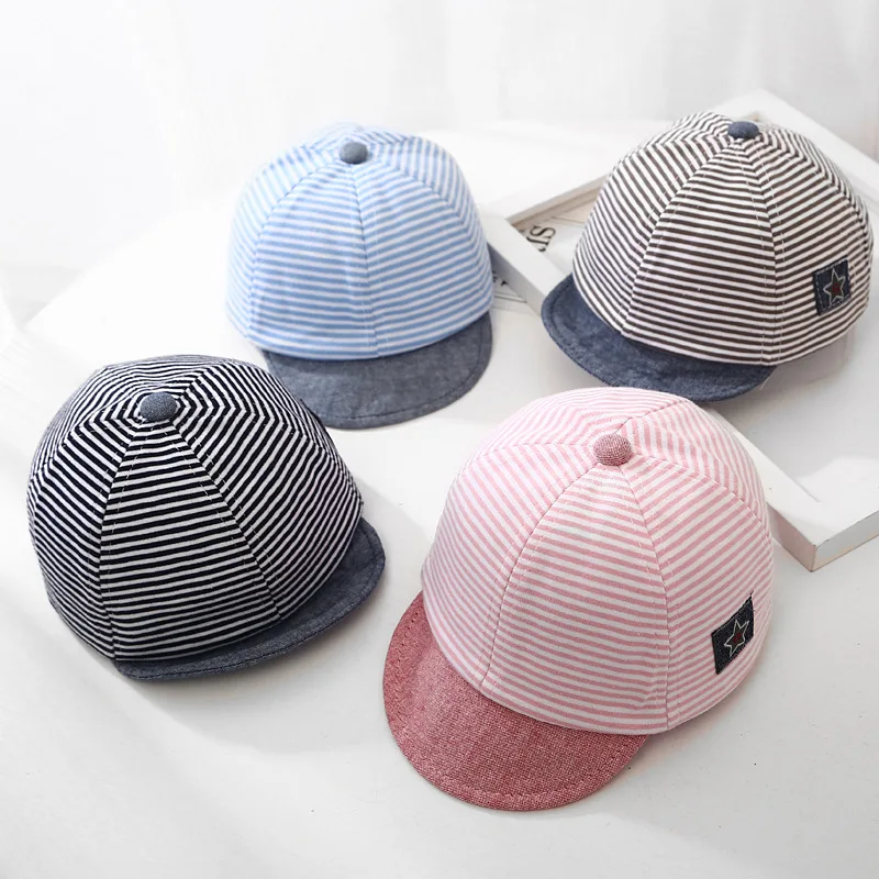 

New Baseball Cap for Boys Girls Baby Hat Summer Infant Baby Accessories Striped Stars Beach Sun Hat Outdoor Newborn Photography