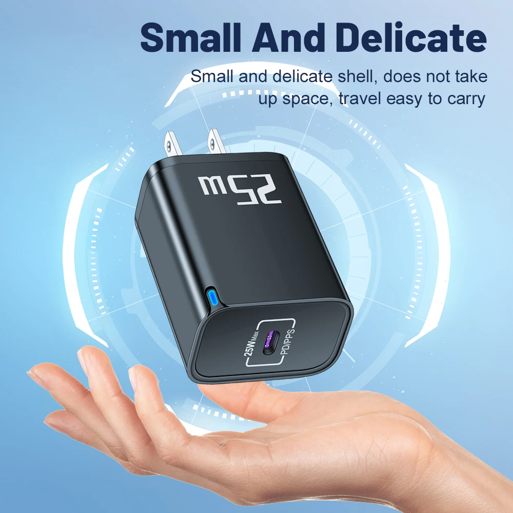 PD 25W USB C Fast Charger for iPhone 15 Pro Xiaomi Samsung Oneplus EU US UK Plug Type C Phone iPad Tablet Fast Charging Adapter 6