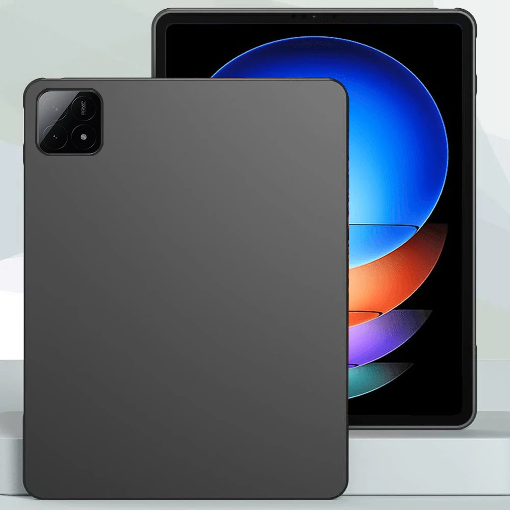 Premium Silicone Tablet Case - Flexible Soft TPU Black Back Cover