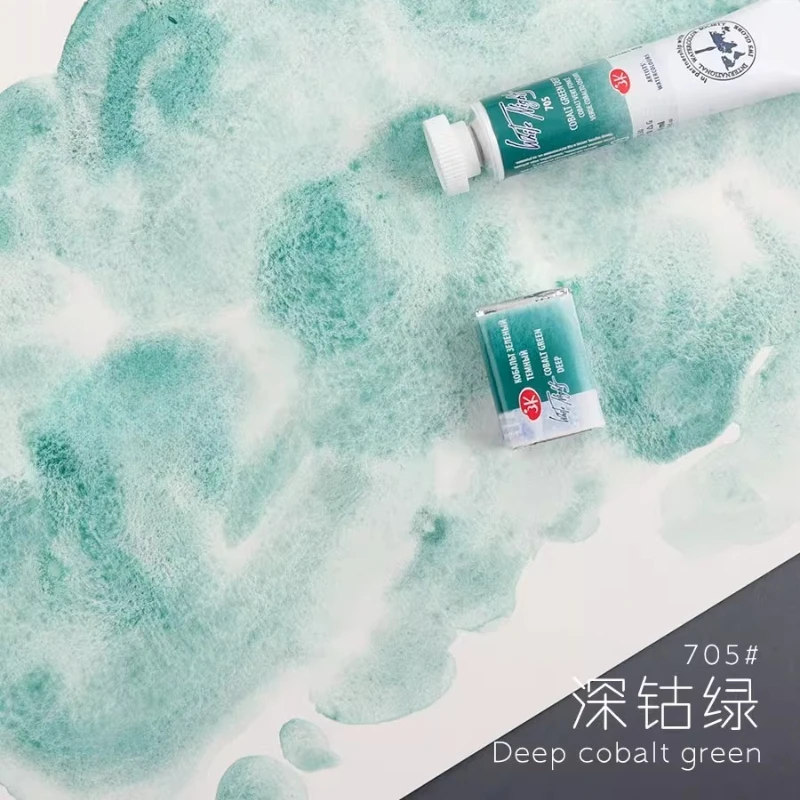 705 딥 코발트 그린 침전물/색소/고체/튜브형 포장/수채화 물감/1ml/2ml 분할/3.2ml 전체/10ml 튜브형