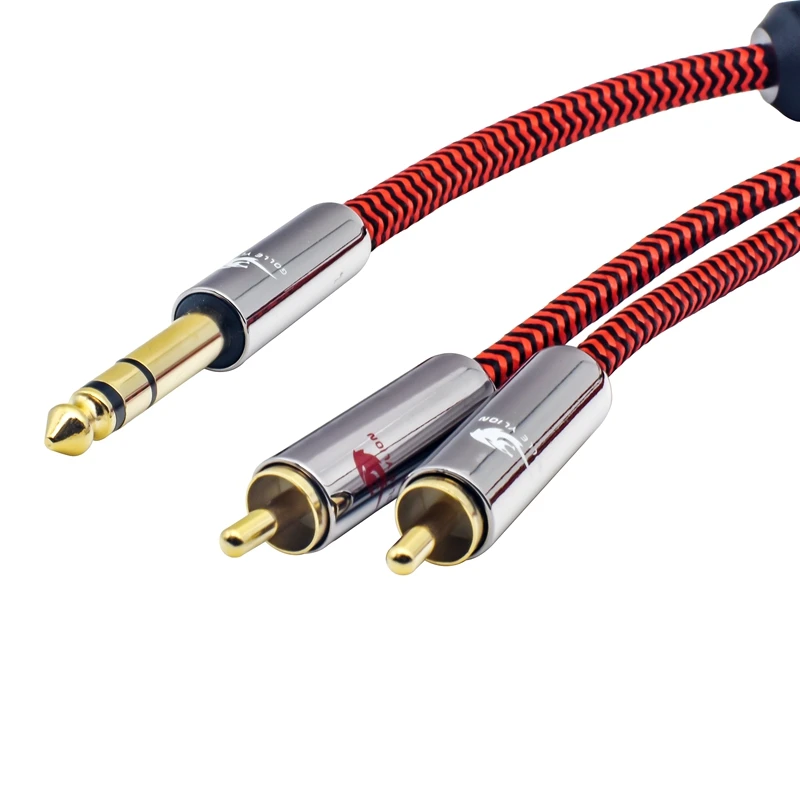 Hifi  ̺ ׷ 6.35mm- RCA  ڽ ͼ AMP 1/4 ġ TRS -2 RCA  OFC ̺ 1M 2M 3M 5M 10M