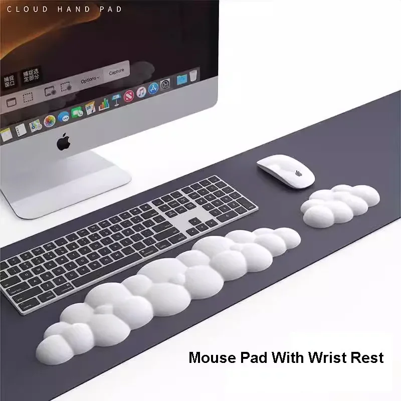 

Wrist Rest Ergonomic Keyboard Cloud Non-Slip Rubber Desk Mat Pad Hand Office Mouse Carpet Wristband Soft Support Accessories Mat