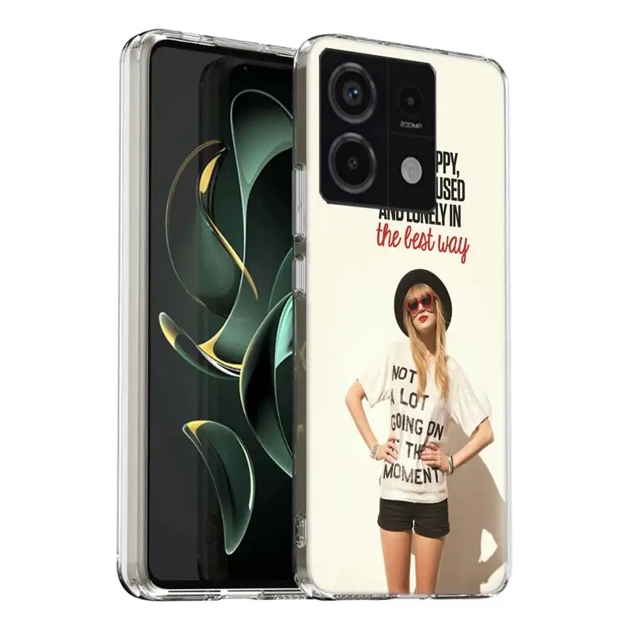 thumbnail image 1 of Funda transparente para teléfono Singer T-Taylors S-Swifts para Redmi Note 13 12 Pro+ Plus 5G 12S 12 12C 10 10A 10C 9 9A 9C 9T 8 8A K70 K60 K20 C, 1 of 5