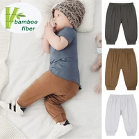 2025 Spring New Baby Boys Bamboo Fiber Pants Toddler Girls Casual Loose Long Trouser Infant Kids Clothes For 3M-6Years Newborn 1