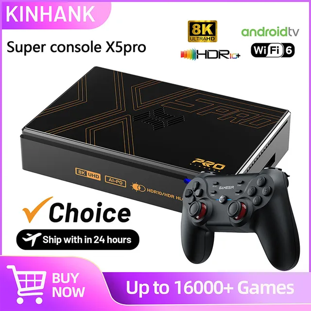 Kinhank Super Console X5 PRO | Retro Game Console with 4TB HDD | 16,000+ Games | PS2/Wii/SS/DC/N64 | Android 12 TV Box 1