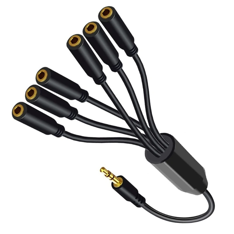 Multi-Port 3.5mm Audio Splitter Cable for Headphones and Speakers