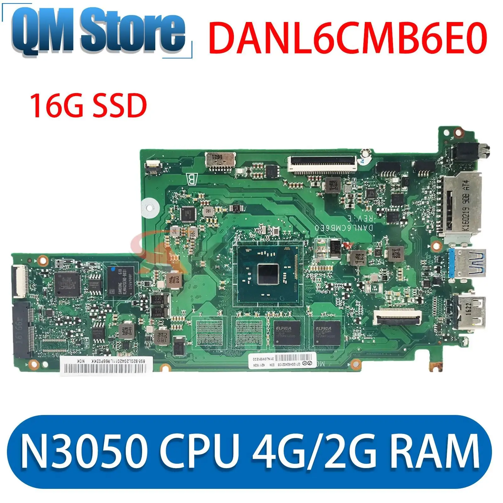 

Материнская плата DANL6CMB6E0 для ноутбука Lenovo Chromebook N22, материнская плата 5B20L13245 с процессором N3050 4 ГБ/2 ГБ ОЗУ + 16 Гб SSD, тестовая работа