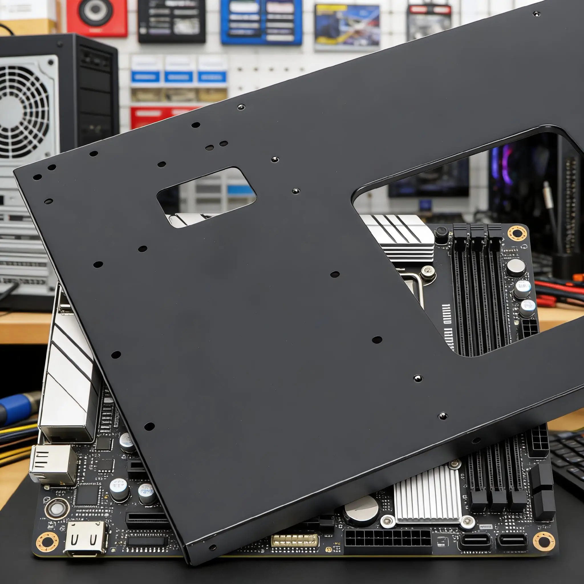 오픈형 컴퓨터 케이스 305x245mm 마더보드 섀시 고품질 SECC 소재 표준 ATX 전원 공급 장치 컴퓨터 액세서리