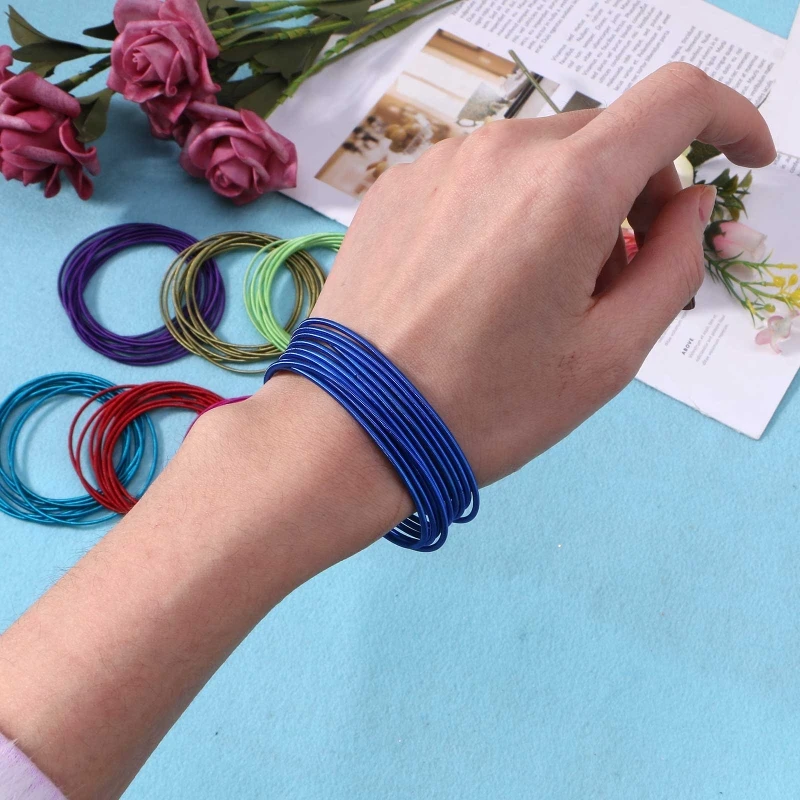 20x String Bracelet for Women Carbon Steel Coil Bracelet Guitar String Spring Stackable Bracelet for Women Girl Jewelry 3