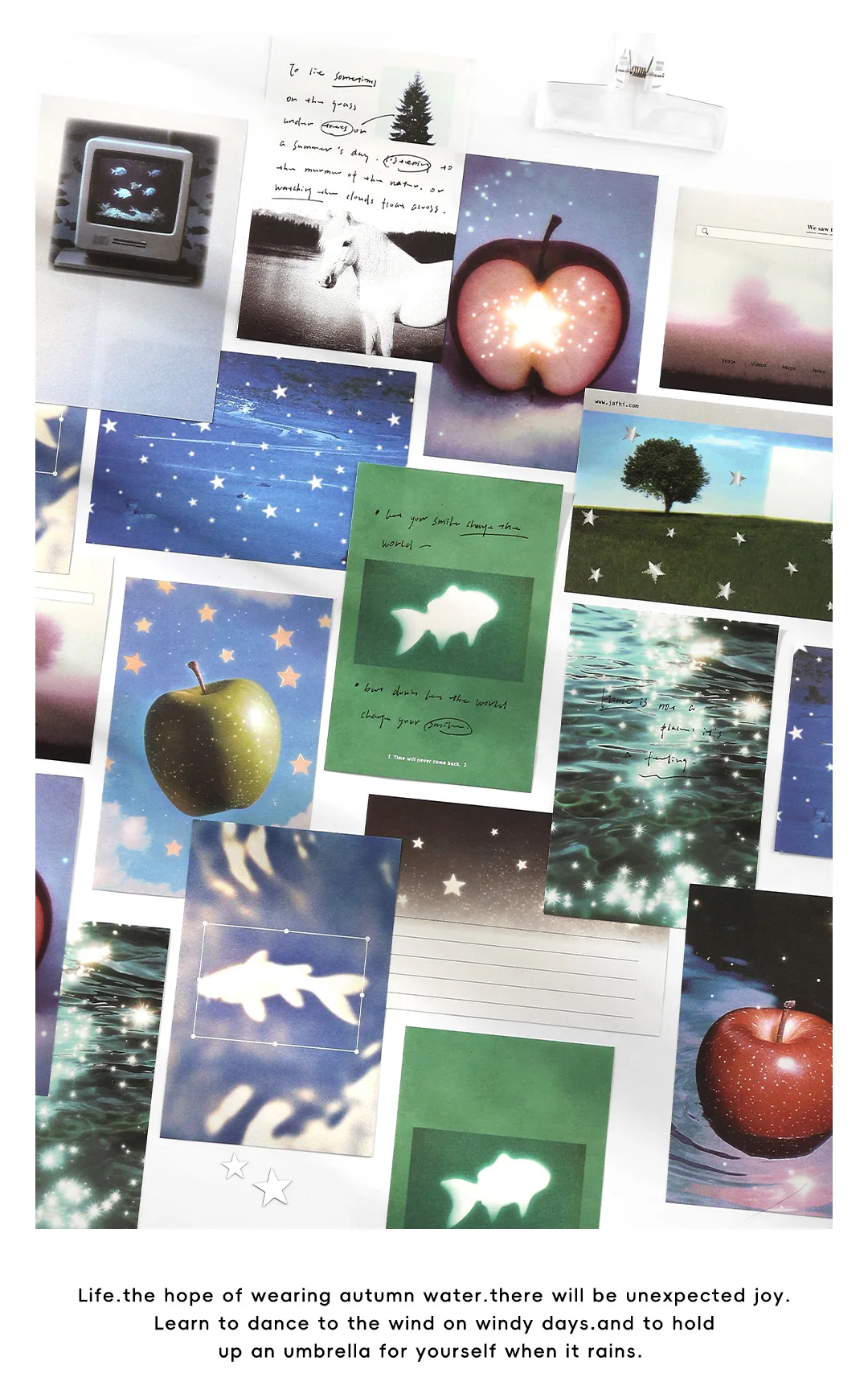 60 Stück Dream Capture Series Tearable Memo Paper Junk Journal Collage Dekoration Scrapbook Hintergrundpapier Japanisches Briefpapier – Detail 8