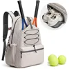 Tennis Bag Portable Tennis Backpack Large Capacity Ball Pack Racket Storage Daypack Outdoor Pickleball Bag with Shoe Compartment 1