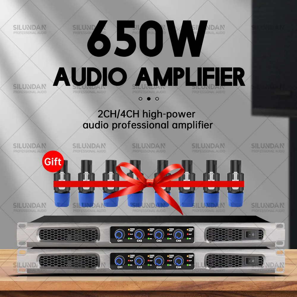 650W 4 Class D 2 4 Channels Digital Amplifier for Party Stage DJ Church Family Karaoke Outdoor