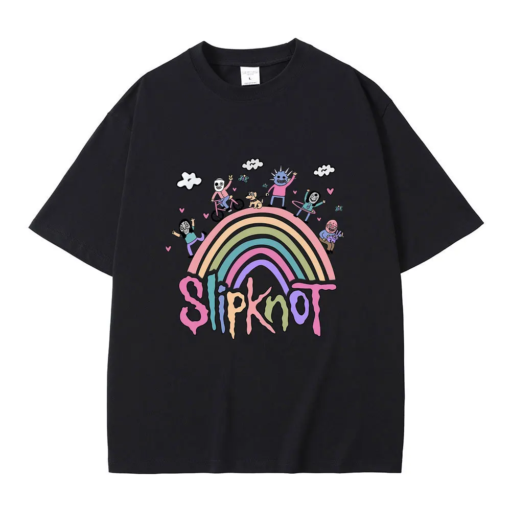 

Cartoon Style Rock Band Slipknots Graphic T-shirts Men Women Vintage Gothic Punk Tshirt Men's Casual Oversized Short Sleeve Tees