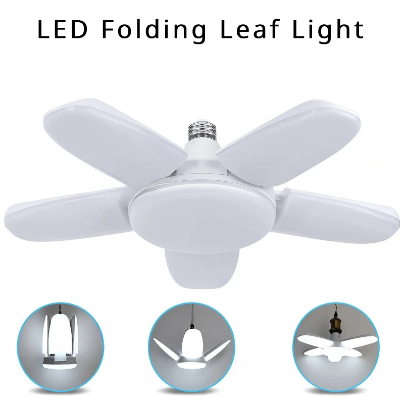 

Складная Лампа E27, вертикальная лампа с высоким КПД, 100 Вт, 150 Вт, 200 Вт, многолистная деформируемая Складная Бытовая потолочная лампа для гаража