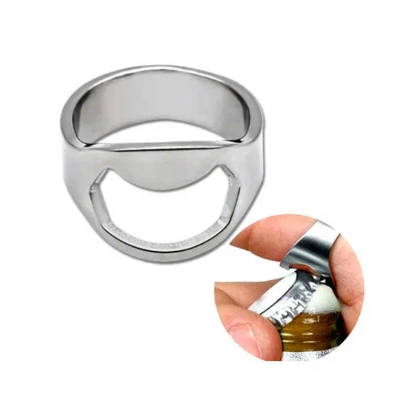 

1/3Pcs Unique Beer Bottles Opener Portable Finger Ring Design Jars Lid Remover Stainless Steel Kitchen Tool Bar Supplies Gadgets