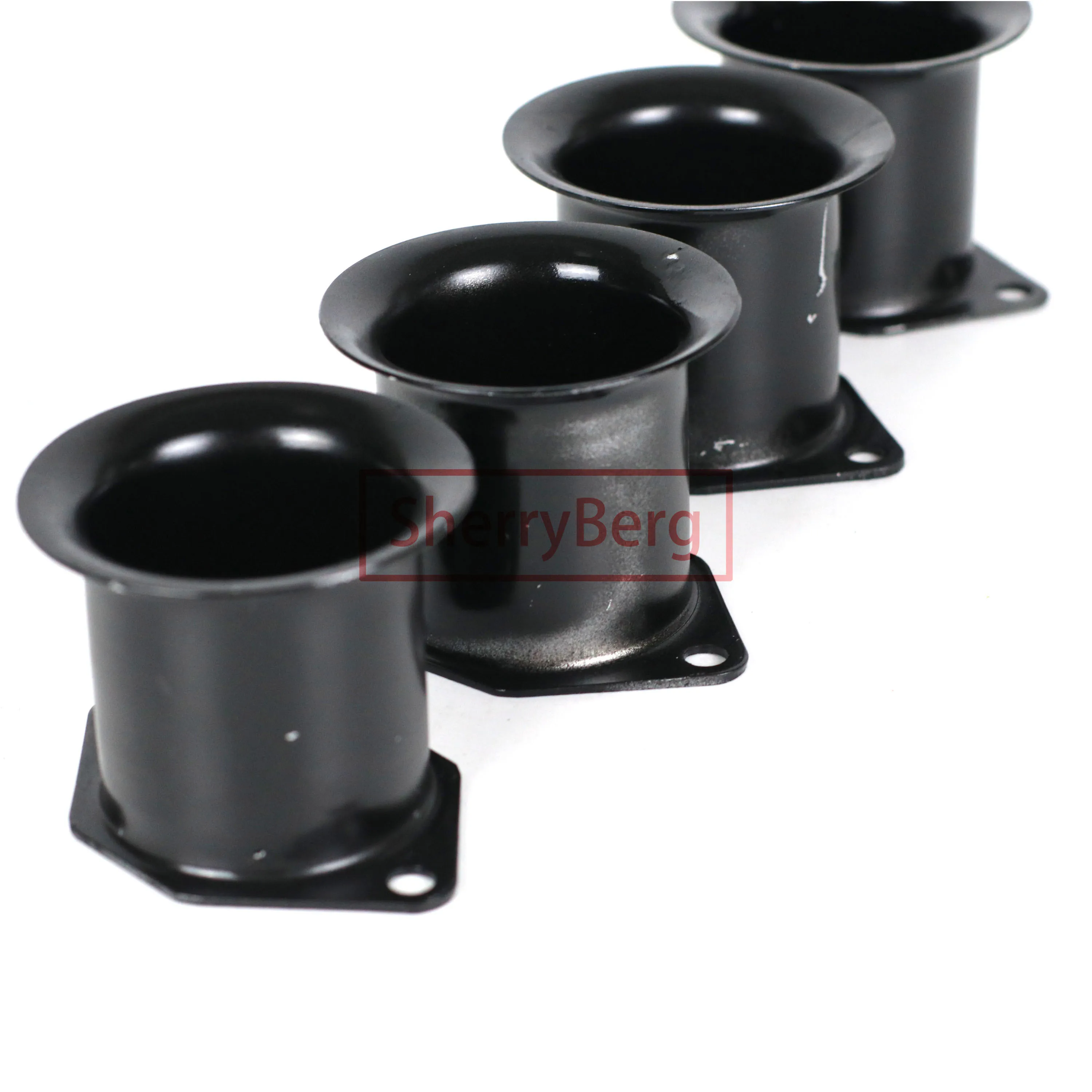 SherryBerg 4 X New Velocity Stacks Air Horn Pipe Trumpet Slides For Weber Dellorto 36/40/44/48 IDF Air Horn Pipe Trumpets Black