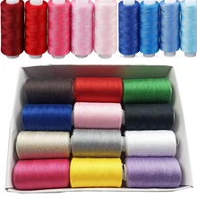 16 Colors Sewing Threads Polyester Yarn Sewing Thread Roll 200 Yard Per Spools for Hand Sewing and Embroidery Quilting Stitching