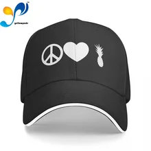 

Peace Love And Pineapples Graphic Baseball Hat Unisex Adjustable Baseball Caps Hats for Men and Women