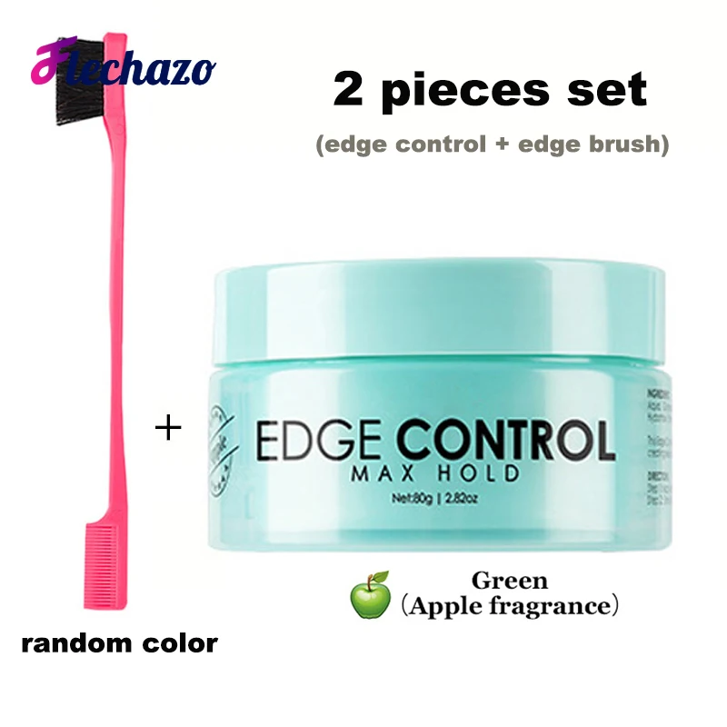 Good Smell Edge Melted Gel to Kept Edges Down All Day Long Time Hold Baby Hair Edges Control with Brush for 4C Hair Braids