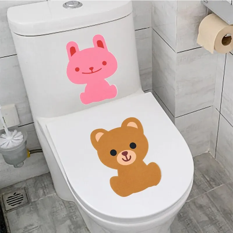 Toilet Deodorant Stickers Creative Cartoon Non-woven Deodorizing Toilet Stickers DIY Bathroom Decoration Sticker toilet deodorant