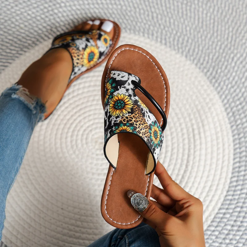 Women Flip Flops Bohemian Flat Shoes for Women Summer Fashion Clip Toe Gladiator Slippers Female Plus Size Soft Beach