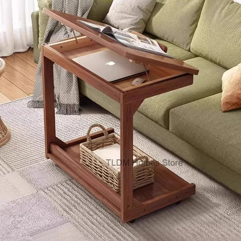 Laptop wooden sofa table, adjustable angle, balcony, simple center, modern tray, sofa design, bedside table, small hallway