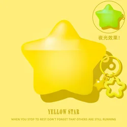 3D Luminous Stars Silicone Earphone Protective Case with Pendant and Soft Cover for FreeClip 2 S (Yellow Star)