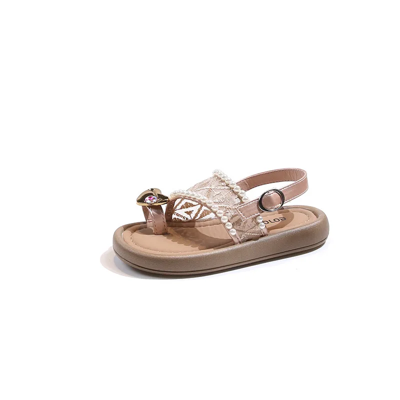 Girls Pearl Slippers Anti Slip Beach Sandals