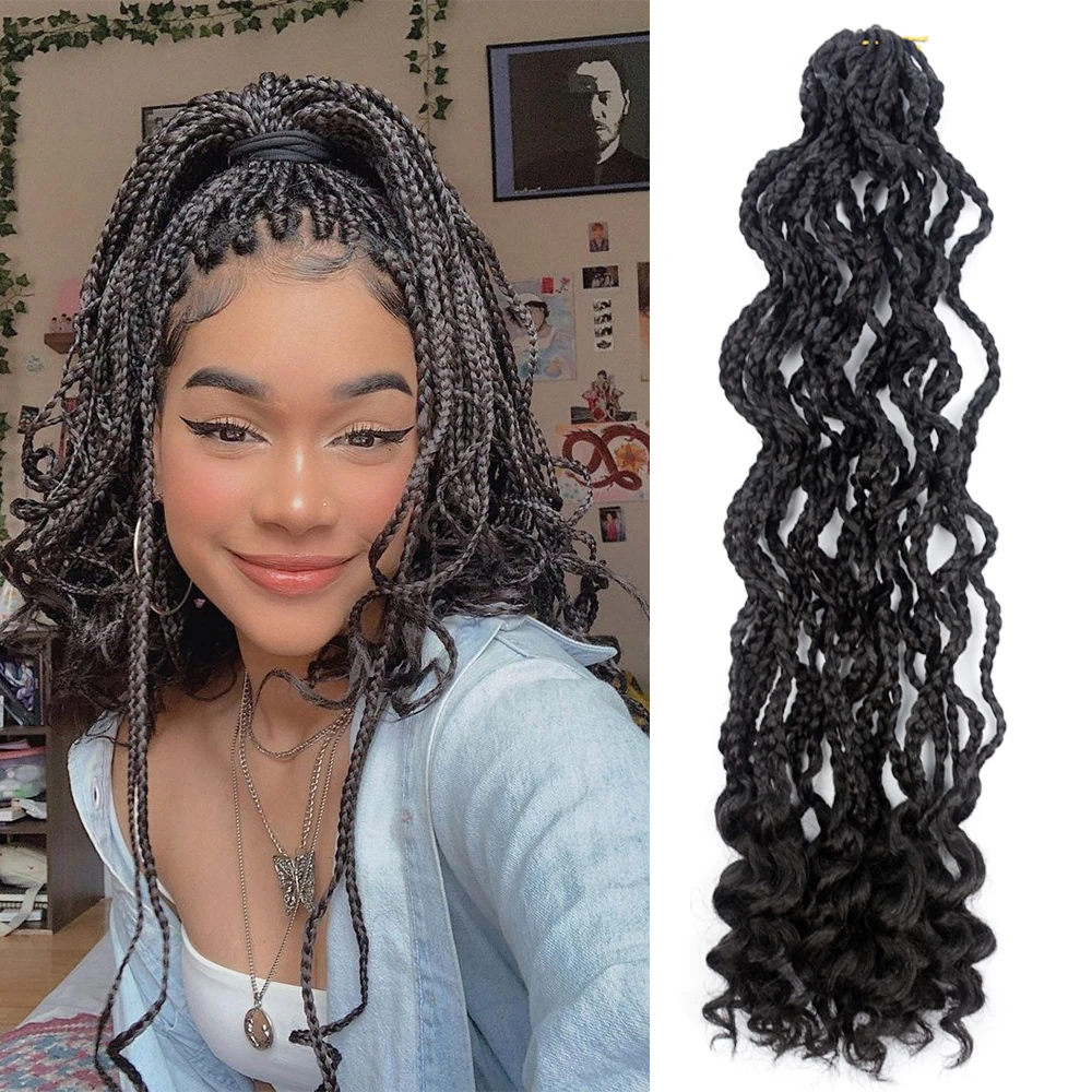 Bob Short Box Braids Curly Ends, Short Box Braids Curls