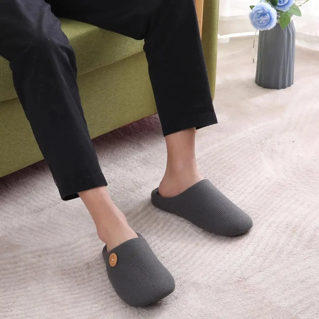 Men Soft Antiskid Indoor House Slippers Winter Memory Foam