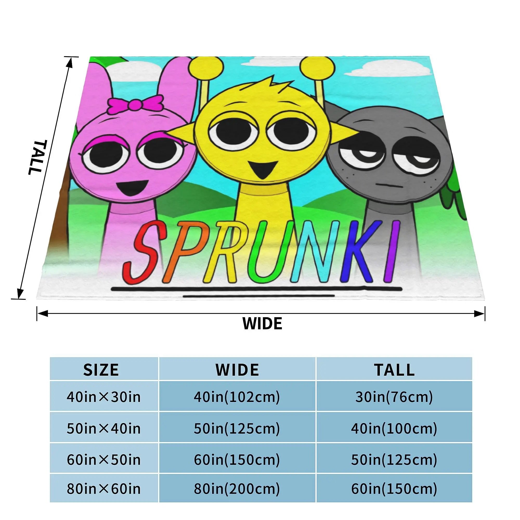 Sprunki Incredibox Wenda Oren Funbot Blankets Beats Game Flannel Throw Blankets - Picture 13 of 21