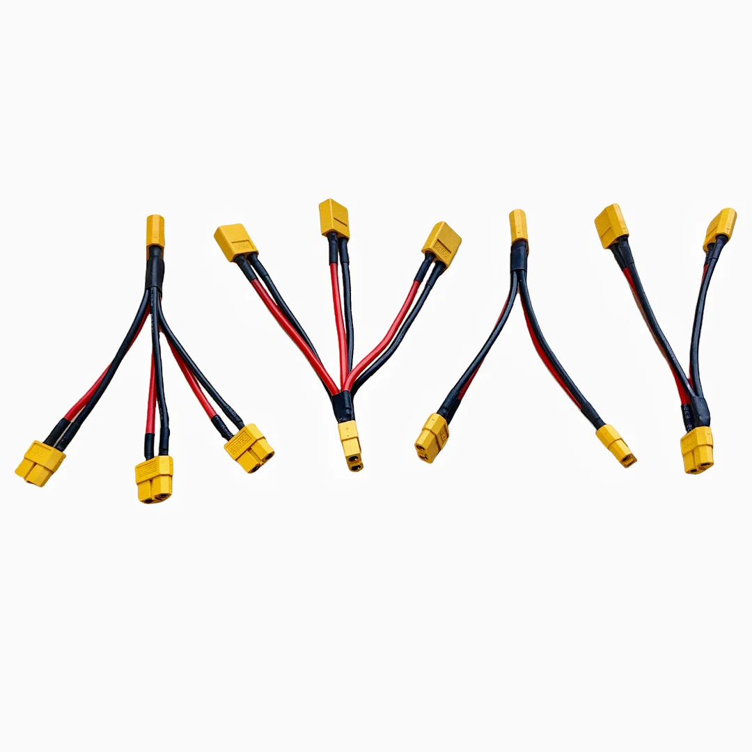 XT60 Paralleler Batterieanschluss 3-Wege 14AWG Silikonkabel Stecker/Buchse Dual-Verlängerung Y-Splitter 100mm für Batterieladegerät Motor – Detail 13