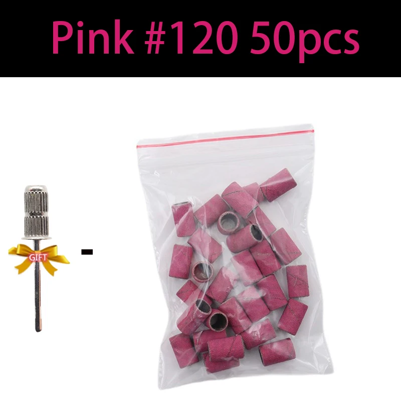 Pink 80 120 180 240 Grit Cutter Zebra Sanding Bands Nail Drill Bits Foot Care Polishing Manicure Gel PolishRemover Replacement 3