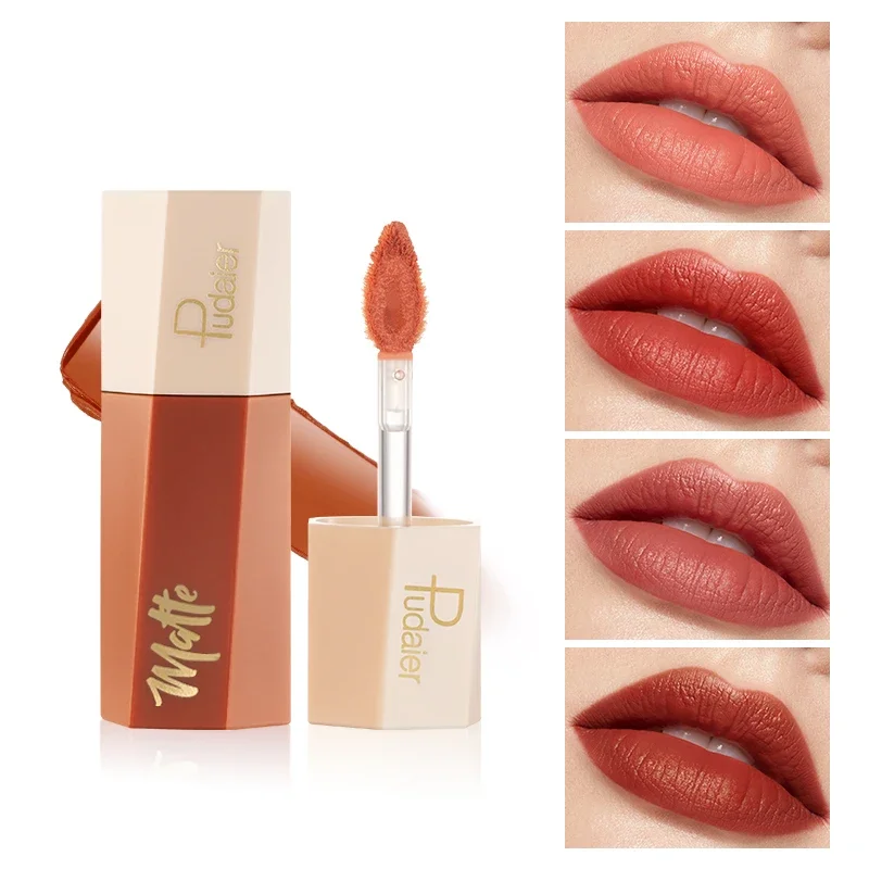 Matte Orange Brown Velvet Lipstick 14 Colors Lip Gloss Lasting Non-marking Red Sexy Waterproof Liquid Lipsticks Makeup Cosmetic lip makeup lip gloss
