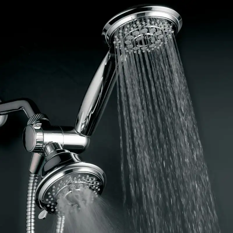 

Dual Shower Heads Combo with Extra Long 6 ft. Stainless Steel Shower Hose