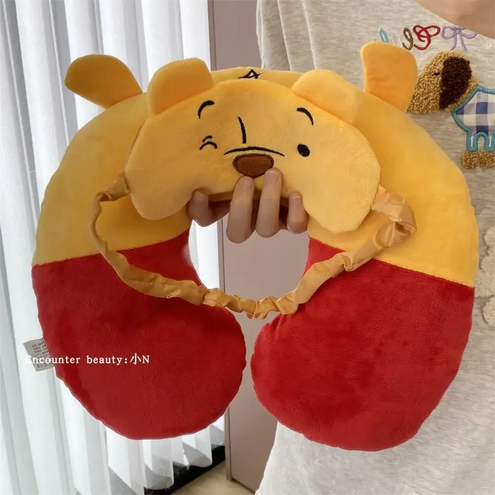 Lovely Pooh Bear U-shaped Neck Pillow Eye Patch Comfortable Travel Pillow With Eyeshade Cartoon Nap Pillow Blindfold Gifts 4
